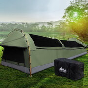 Double Swag Camping Swags Canvas Tent Deluxe Celadon