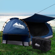 Swag King Single Camping Canvas Free Standing Swags Blue Dome Tent