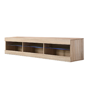 Modern Wood LED Entertainment Unit Storage Stand -oak