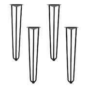4x Hairpin Legs Coffee Dinner Table Steel Industrial Desk Bench 3 Rod Black 73CM
