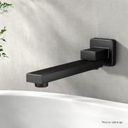 Wall Mounted Swivel Bath Spout in Sleek Black Finish for Bathroom Water Outlet