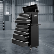 14 Drawer Tool Box Cabinet Chest Mechanic Garage Storage Trolley Black