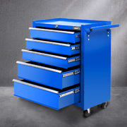 Giantz 5 Drawer Mechanic Tool Box Storage Trolley - Blue
