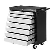 7 Drawer Tool Box Cabinet Chest Trolley Storage Garage Toolbox Grey