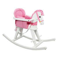 Teamson Kids- Safari White Rocking Horse w/Pink Pad