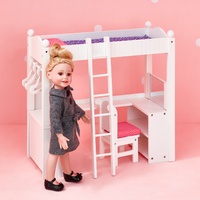 Olivia's Little World - Little Princess 45cm Doll Furniture - College Dorm Double Bunk Desk