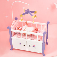 Olivia's Little World - Little Princess 45cm Doll Furniture - Baby Nursery Bed with Cabinet