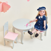 Olivia's Little World - Polka Dots Princess 45cm Doll Furniture - Table & 2 Chairs Set