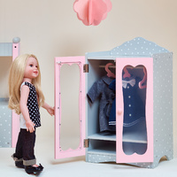 Olivia's Little World - Polka Dots Princess 45cm Doll Furniture - Classic Closet with Hangers