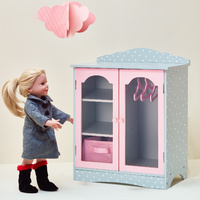 Olivia's Little World - Polka Dots Princess 45cm Doll Furniture - Fancy Closet with 3 Hangers