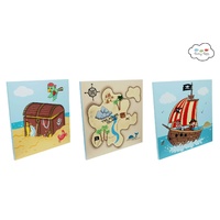 Fantasy Fields - Pirates Island Wooden Wall Art Set