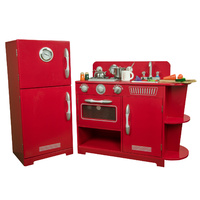 Teamson Kids - Classic Play Kitchen - Red (2 pieces)