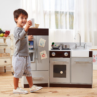 Teamson Kids - Contemporary Modern Kitchen - Grey & Espresso