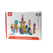 Wooden Stacking Stone Blocks Large 32Pcs