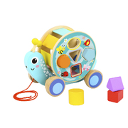 Pull Along Snail With Rolling Wheel & Blocks 