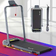 Treadmill Electric Walking Pad with Incline Foldable for Home Gym Grey