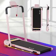 Treadmill Electric Walking Pad with Incline Foldable for Home Gym Pink