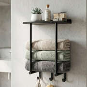Wall Mounted Towel Rack 3 Hooks Bathroom Storage | EXTG