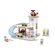 Wooden Parking Garage Playset 40x30x26cm