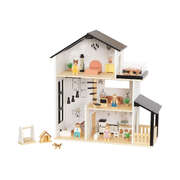 Wooden Dollhouse Modern Design 67x9.5x35cm