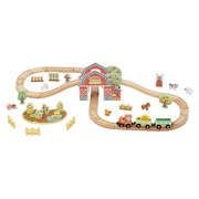 Farm Train Set Wooden 96x40x16cm
