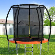 6FT Kids Trampolines Cover with Safety Net Pad in Bright Orange
