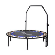 48Inch Round Trampoline Kids Exercise Fitness Adjustable Handrail Blue