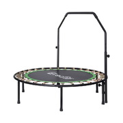 48Inch Round Trampoline Kids Exercise Fitness Adjustable Handrail Green