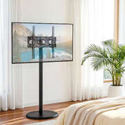 32-55 Inch Mobile TV Stand with Wheels Height & Tilt Adjustable Floor Mount