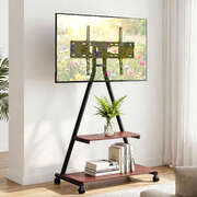 Mobile TV Stand Rolling Cart Wheels 32-75 Heavy Duty 133kg Mount Bracket
