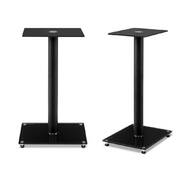 Artiss 2x Speaker Stand Tempered Glass Floor Stands Home Theatre 58cm Black