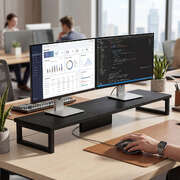 Dual Monitor Stand Desk Organiser 90cm | EXTG