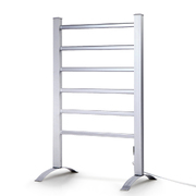 Electric Heated Towel Rail Rack 6 Bars With Timer Clothes Dry Warmer