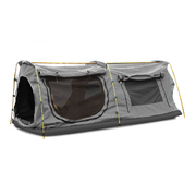 Double King Swag Camping Swags Canvas Dome Tent Hiking Mattress Grey
