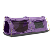 Double King Swag Camping Swags Canvas Dome Tent Hiking Mattress Purple