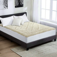 Giselle Bedding Reversible Wool Underlay Mattress Topper Underblanket Cotton Fabric King Single