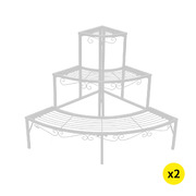 Outdoor Indoor Garden Metal 3 Tier Planter Corner Shelf