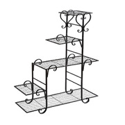 Outdoor Indoor Plant Stand Metal Flower Pot Garden Corner Shelf Stands