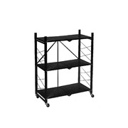 3-Tier Wheel Collapsible Foldable Storage Shelf Display Rack