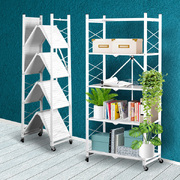 Foldable Storage Bookshelf Rack-White