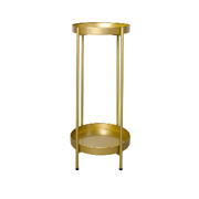 2 Tiers Metal Outdoor Indoor Plant Stand-Gold
