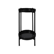 2 Tiers Metal Plant Stand-Black