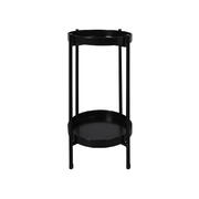 2 Tiers Metal Plant Stand-Black