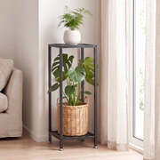 2 Tier Metal Plant Stand 76cm Corner Shelf | EXTG