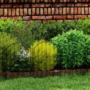 Garden Fence Border Metal Black