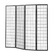 4 Panel Free Standing Room Divider Blk