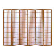 6 Panel Free Standing Foldable Room Divider Privacy Screen Wood Frame