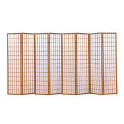 8 Panel Free Standing Foldable  Room Divider Privacy Screen Wood Frame