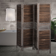 4 Panel Room Divider Folding Screen Privacy Dividers Stand Wood Brown