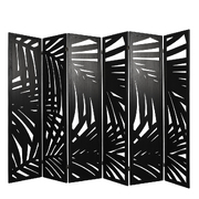 6 Panel Room Divider Folding Screen Partition Multi Sizes Wood Blcak